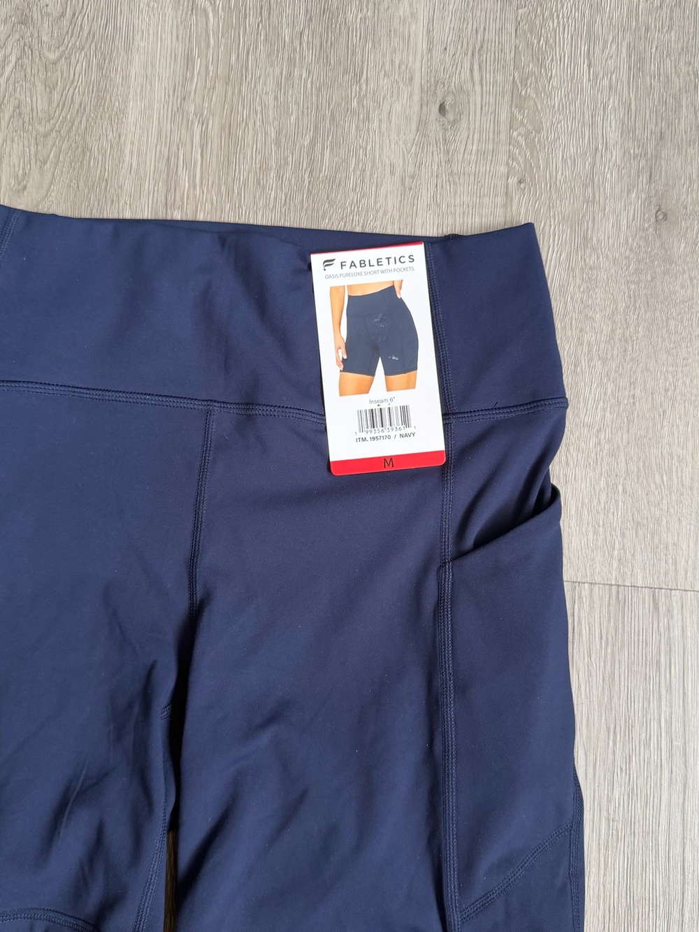 Fabletics Navy Mid-Rise Bike Shorts